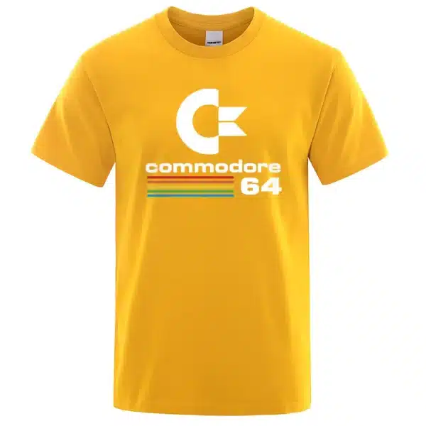 Men T-shirts Summer Commodore 64 Print T Shirt C64 SID Amiga Retro Cool Design Street Short Sleeve Top Tee Cotton Clothing - Image 4