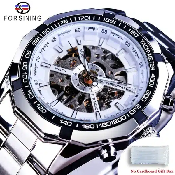 Forsining 2025 Stainless Steel Waterproof Mens Skeleton Watches Top Brand Luxury Transparent Mechanical Sport Male Wrist Watches - Image 16