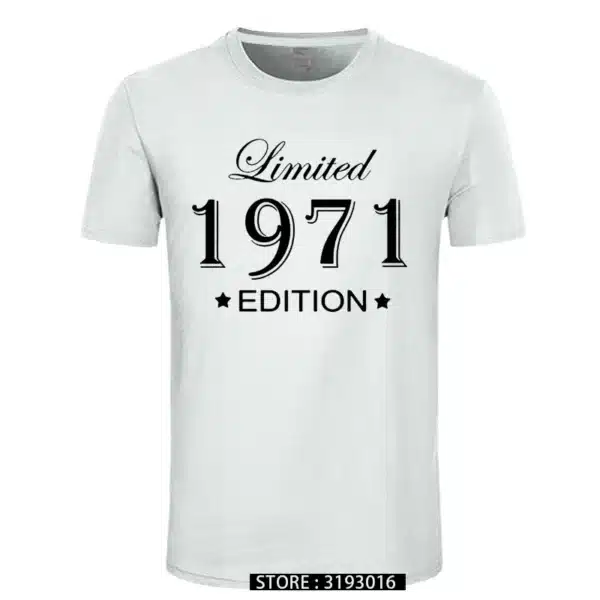 Man Made in 1971 T-shirt Tops Limited Edition 1971 T Shirts Short Sleeve Funny Birthday Tshirts for Men - Image 2