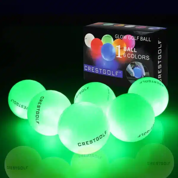 Crestgolf LED Golf Balls for Night Glow in The Dark Golf Ball with 4 Light Super Bright Six Colors Best Golf Gift for Golfers - Image 12