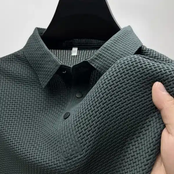 Summer New Men's Short Sleeve T-shirt Cool and Breathable POLO Shirt Business Casual Sweat-absorbing Top - Image 8
