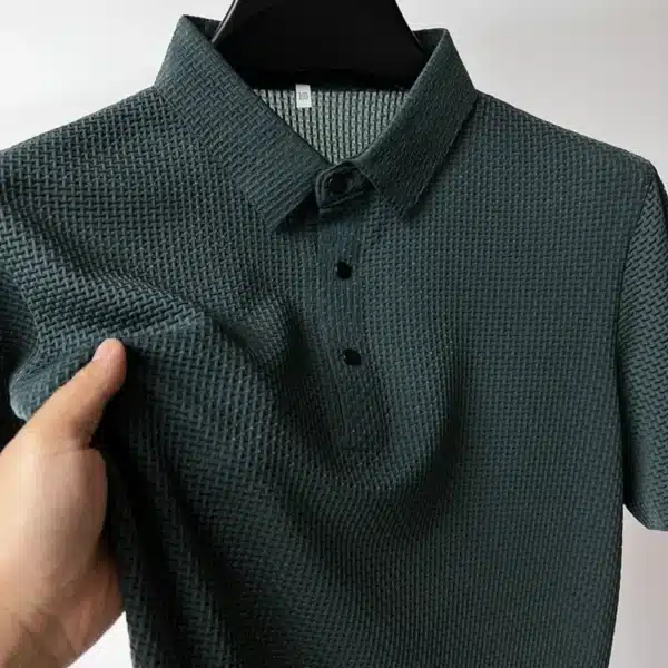 Summer New Men's Short Sleeve T-shirt Cool and Breathable POLO Shirt Business Casual Sweat-absorbing Top - Image 3