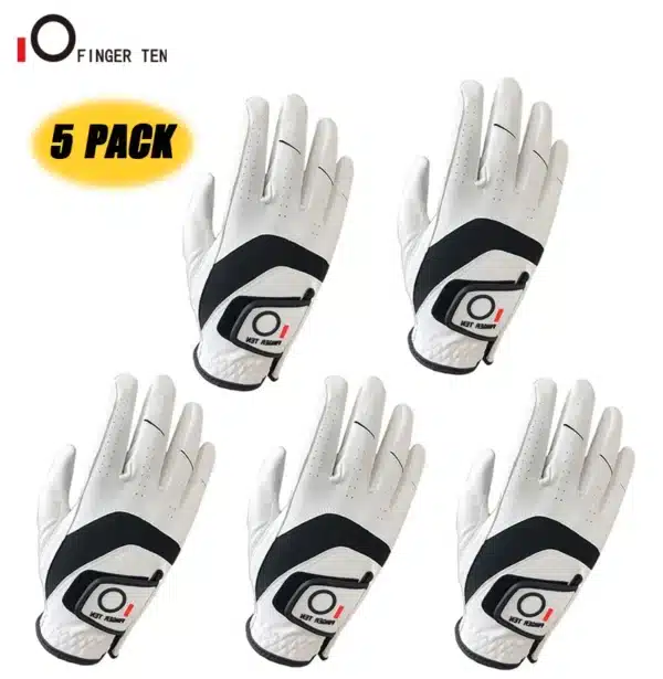 5 Pcs Cabretta Leather Golf Gloves Men Left Right Hand Rain Grip Wear Resistant Flexible Comfortable Drop Shipping - Image 8