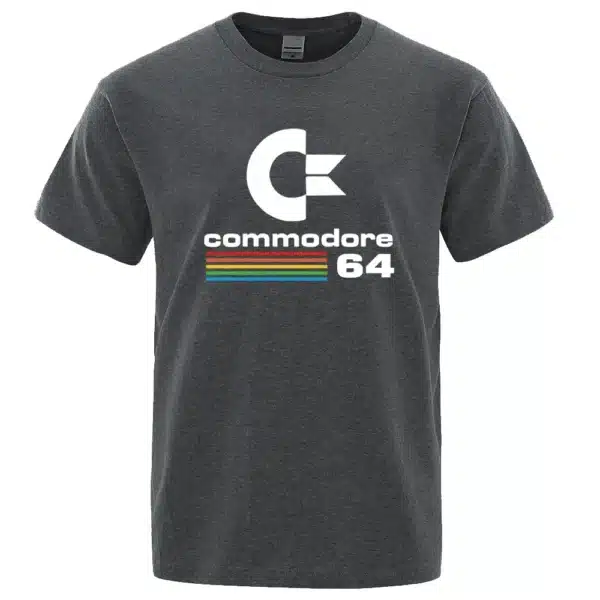 Men T-shirts Summer Commodore 64 Print T Shirt C64 SID Amiga Retro Cool Design Street Short Sleeve Top Tee Cotton Clothing - Image 14