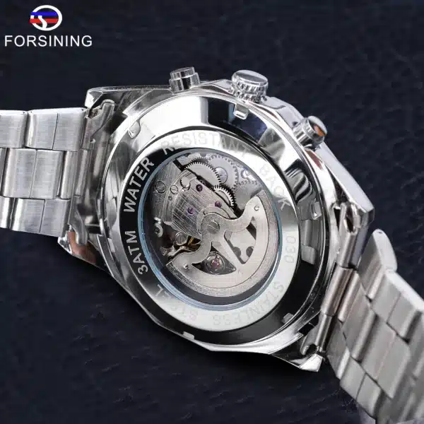 Forsining 2025 Stainless Steel Waterproof Mens Skeleton Watches Top Brand Luxury Transparent Mechanical Sport Male Wrist Watches - Image 14