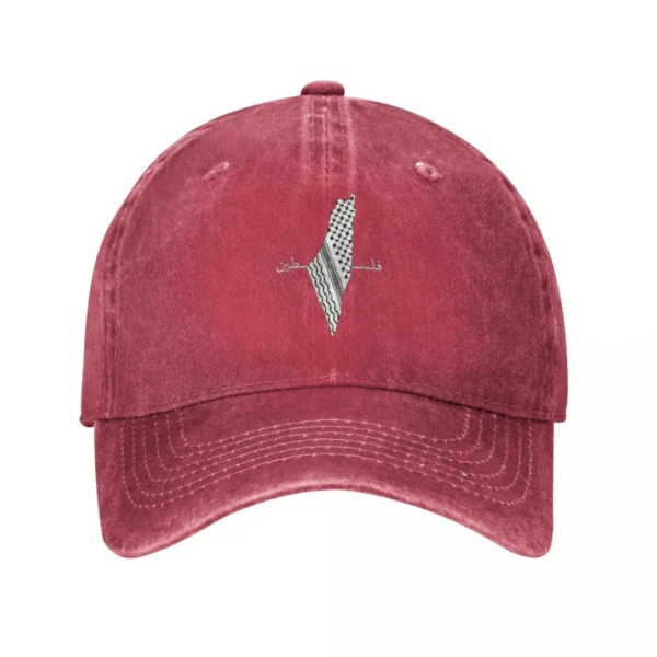 Vintage Keffiyeh Palestine Map Arabic Palestinian Flag Baseball Caps Distressed Denim Headwear Outdoor Golf Adjustable Hat - Image 8