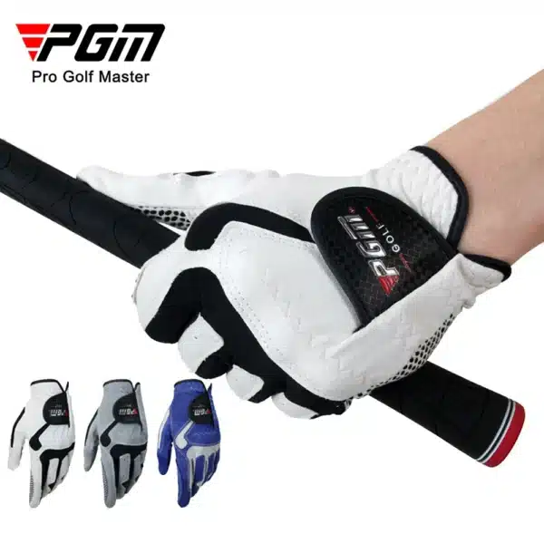 PGM Breathable Fabric Golf Gloves for Men, Antislip Granulated, Abrasion Resistant Sports, Microfibre Left and Right Hand Glove - Image 2