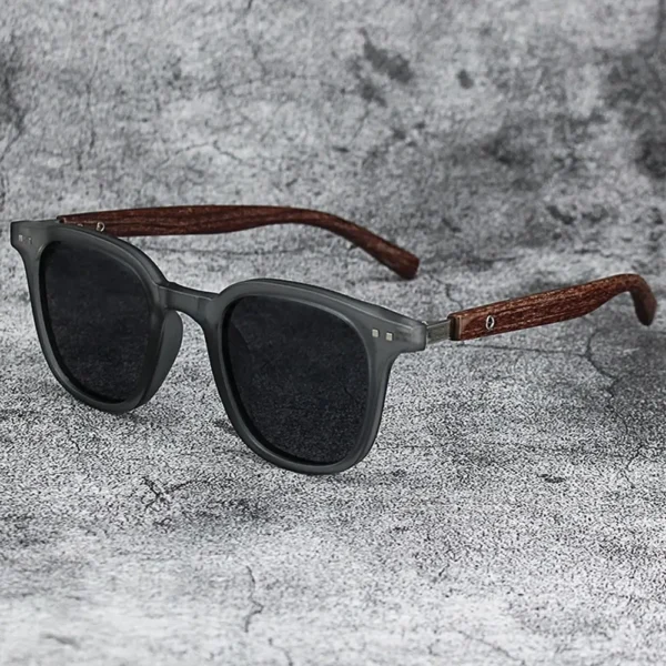 Trendy Retro Wood Grain Sunglasses for Women and Men New Square Frame Sun Glasses UV Protection Cycling Eyewear Outdoor Street - Image 3