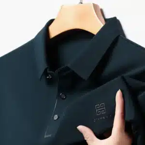 Slim Fit Blouse Collar T-shirt，Men's New Polo Shirt, Seamless Premium Luxury Cool Fabric, Business Casual Golf，POLOS