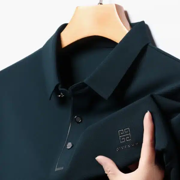 Slim Fit Blouse Collar T-shirt，Men's New Polo Shirt, Seamless Premium Luxury Cool Fabric, Business Casual Golf，POLOS