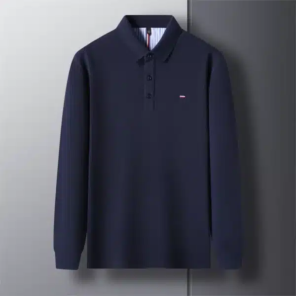 New Men's Casual and Fashionable Embroidered Long Sleeved Polo Shirt Comfortable Breathable and Versatile Summer Top - Image 8