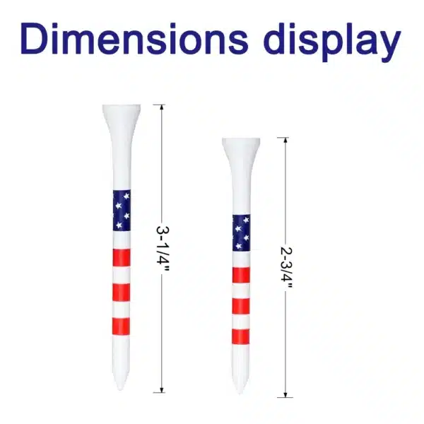 50pcs American Flag Style Durable Bamboo Golf Tees Of (3-1/4'' & 2-3/4'')  Length Golf Ball Holder Golf Training Practice tees - Image 3