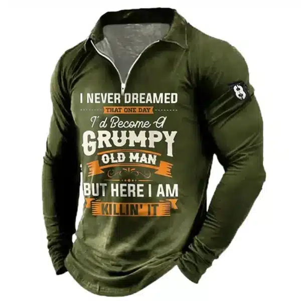 Men T-shirt Collar Polo Golf Letter Plain Turndown 3d Print Pattern Crown Street Long Sleeve Zipper Luxury Men's Clothing Spring - Image 27