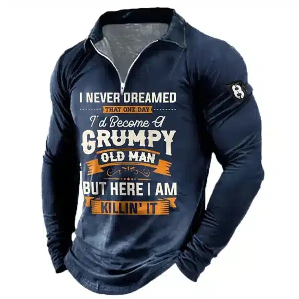 Men T-shirt Collar Polo Golf Letter Plain Turndown 3d Print Pattern Crown Street Long Sleeve Zipper Luxury Men's Clothing Spring - Image 26