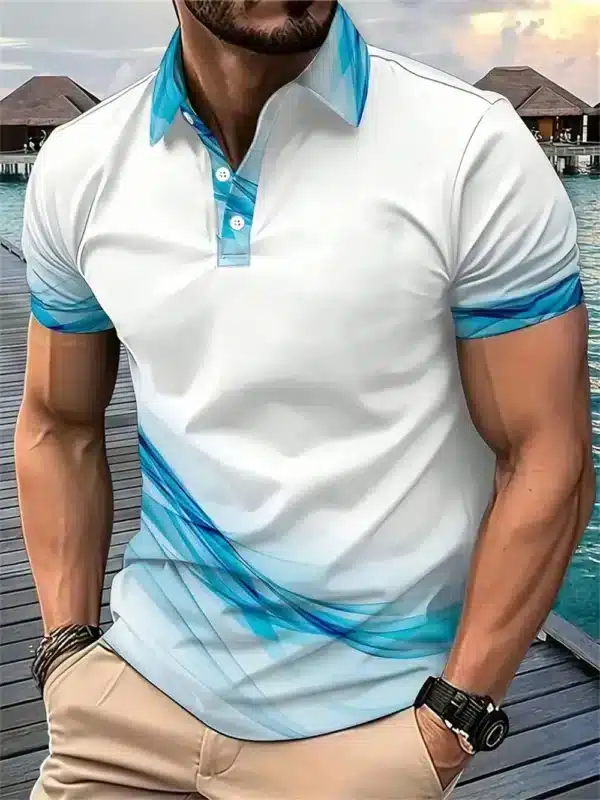 Breathable and Quick Drying Badminton Tennis Lapel Sports Short Sleeve Golf Jersey Summer Fashion Sports Casual Men's Polo Shirt - Image 3