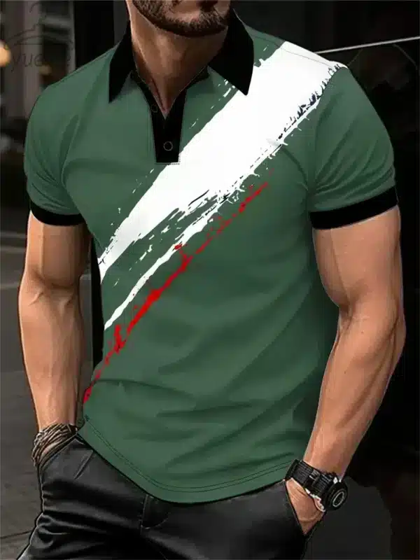 Breathable and Quick Drying Badminton Tennis Lapel Sports Short Sleeve Golf Jersey Summer Fashion Sports Casual Men's Polo Shirt - Image 6