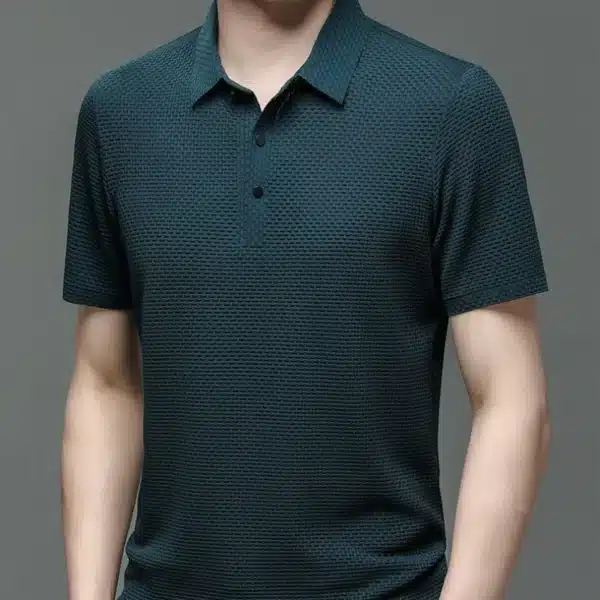 Summer New Men's Short Sleeve T-shirt Cool and Breathable POLO Shirt Business Casual Sweat-absorbing Top - Image 4