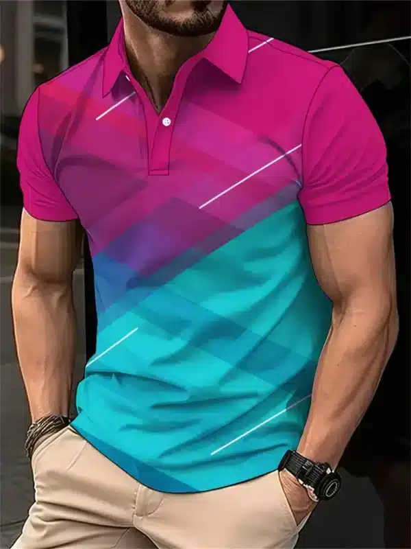 Breathable and Quick Drying Badminton Tennis Lapel Sports Short Sleeve Golf Jersey Summer Fashion Sports Casual Men's Polo Shirt - Image 5