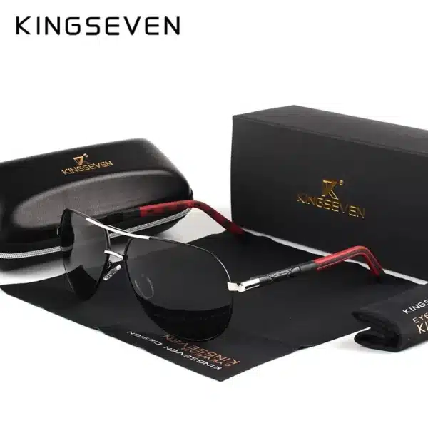 KINGSEVEN New Fashion Men’s Sunglasses High Quality Aluminum Luxury Retro Functional Glasses Women Pilot Accessory Eyewear - Image 7