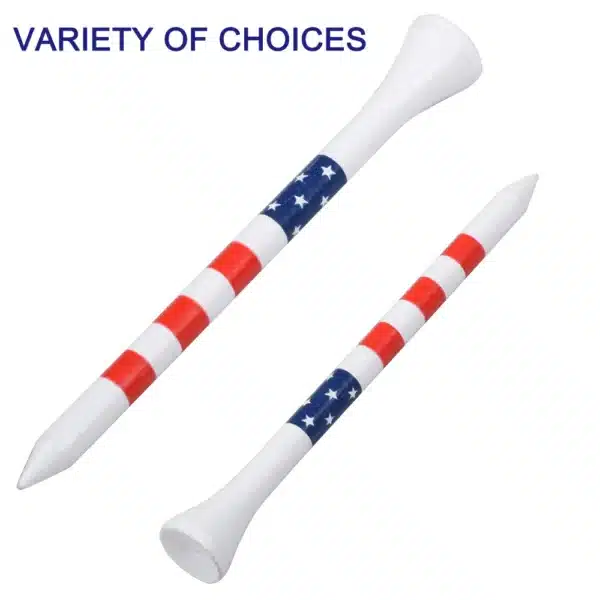 50pcs American Flag Style Durable Bamboo Golf Tees Of (3-1/4'' & 2-3/4'')  Length Golf Ball Holder Golf Training Practice tees - Image 4