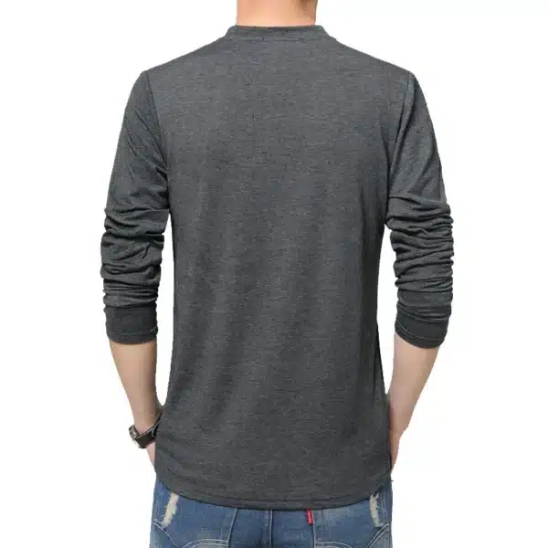 BROWON Brand Autumn Mens T Shirts Fashion 2025 Streetwear Long Sleeve V Neck Color Patchwork Cotton T Shirt Men - Image 6
