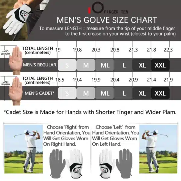 5 Pcs Cabretta Leather Golf Gloves Men Left Right Hand Rain Grip Wear Resistant Flexible Comfortable Drop Shipping - Image 6