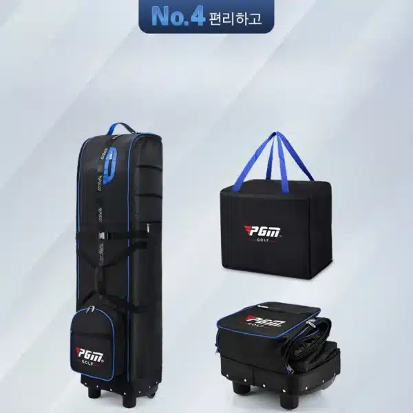 PGM Golf Travel Plane Bags with Wheel thicken Straps Foldable Golf Club Travel Cover for Airlines Golf Aviation Bag HKB009 - Image 2