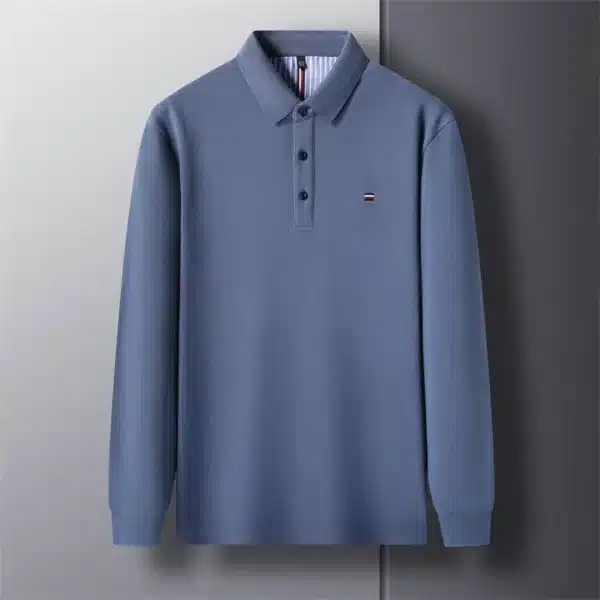 New Men's Casual and Fashionable Embroidered Long Sleeved Polo Shirt Comfortable Breathable and Versatile Summer Top - Image 7