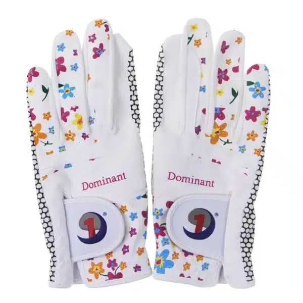 Golf Glove Women Ladies Pair Cool Leather Both Hand Summer Floral Colorful Breathable for Non Slip Gloves 1 Pair - Image 3