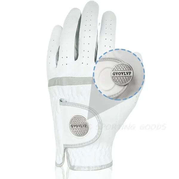 1pc Men's Golf Glove Micro Soft Fabric Breathable Golf Gloves With Magnetic  Marker Replaceable White Glove - Image 4