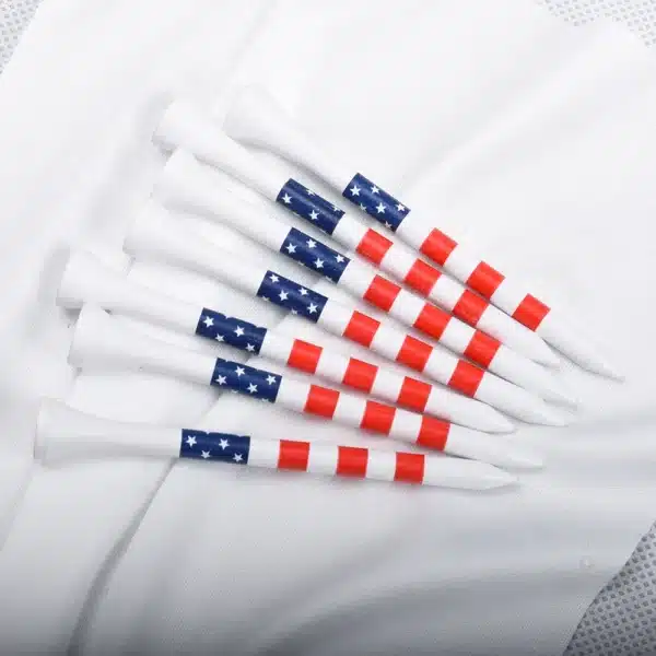 50pcs American Flag Style Durable Bamboo Golf Tees Of (3-1/4'' & 2-3/4'')  Length Golf Ball Holder Golf Training Practice tees - Image 5