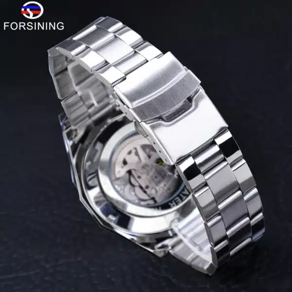 Forsining 2025 Stainless Steel Waterproof Mens Skeleton Watches Top Brand Luxury Transparent Mechanical Sport Male Wrist Watches - Image 22