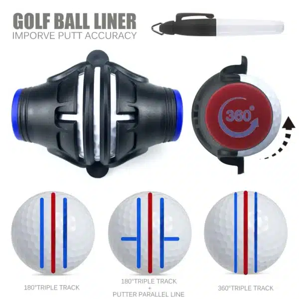 360 Degree Rotating Golf Ball Liner Marker Template Pen Putting Positioning Imporve Putt Accuracy Aids Golf Tools ZY017 - Image 3