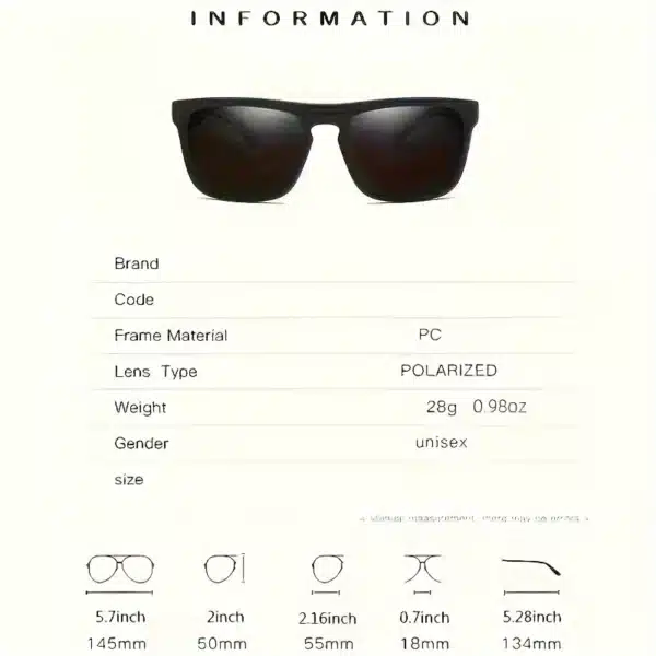 2pcs Square Polarized Sunglasses Anti Glare Sun Shades For Summer Party Vacation Travel Driving Fishing - Image 4