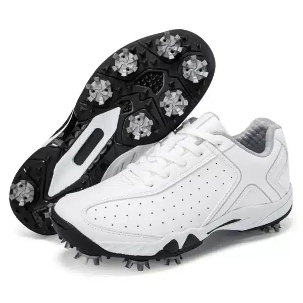 Men's Golf Shoes Waterproof Leather Golfer Sports Shoes Comfortable Anti Slip Golf Sneakers Fitness Walking Golfing Shoes