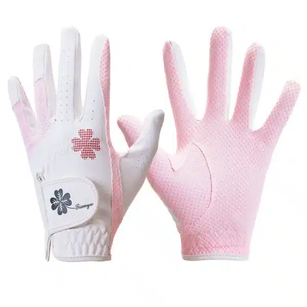TTYGJ Golf Women's Gloves PU Leather Left and Right Hands 1 Pair of Anti Slip Particles with Breathable Outdoor Sports Gloves - Image 5