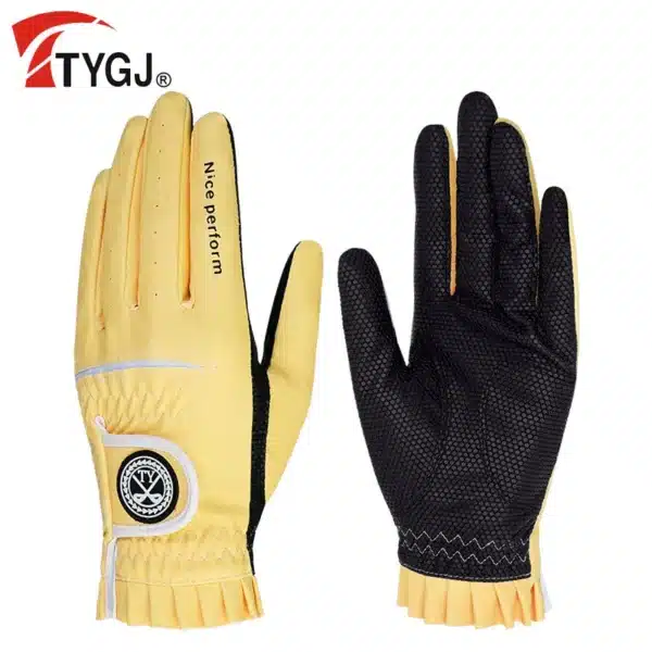 TTYGJ 2 Pair Golf Gloves For Women Breathable PU Leather Golf with Non-Slip Particle Outdoor Sports Hand Wear Golf Accessory - Image 7
