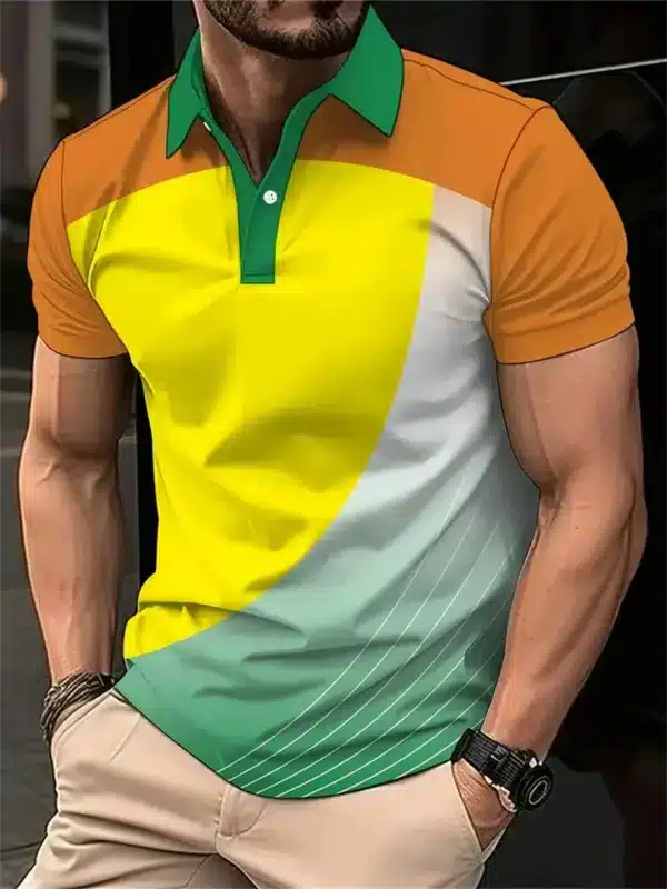 Breathable and Quick Drying Badminton Tennis Lapel Sports Short Sleeve Golf Jersey Summer Fashion Sports Casual Men's Polo Shirt - Image 2