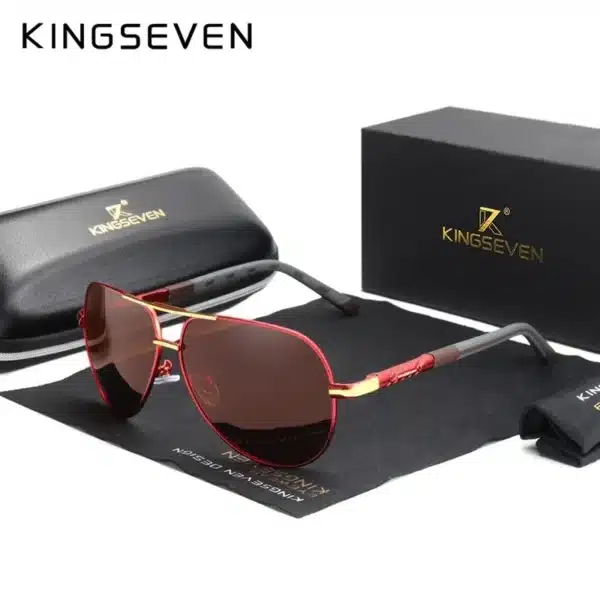 KINGSEVEN New Fashion Men’s Sunglasses High Quality Aluminum Luxury Retro Functional Glasses Women Pilot Accessory Eyewear - Image 2