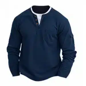 Polo Shirts, Fashion Splicing Bottom Shirt, Fake Two Double Layer V-Neck Men's Long Sleeve T-Shirt, Polo Shirts