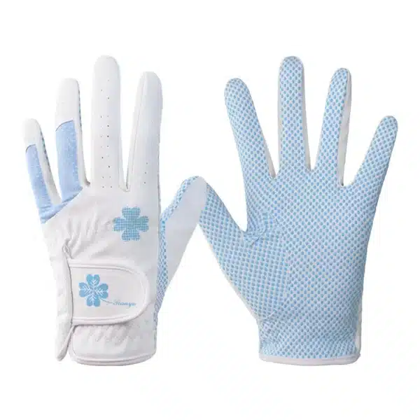 TTYGJ Golf Women's Gloves PU Leather Left and Right Hands 1 Pair of Anti Slip Particles with Breathable Outdoor Sports Gloves - Image 2