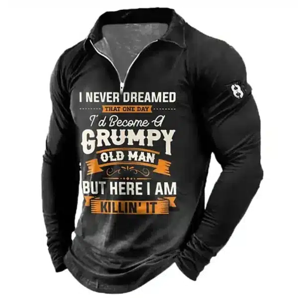 Men T-shirt Collar Polo Golf Letter Plain Turndown 3d Print Pattern Crown Street Long Sleeve Zipper Luxury Men's Clothing Spring - Image 28