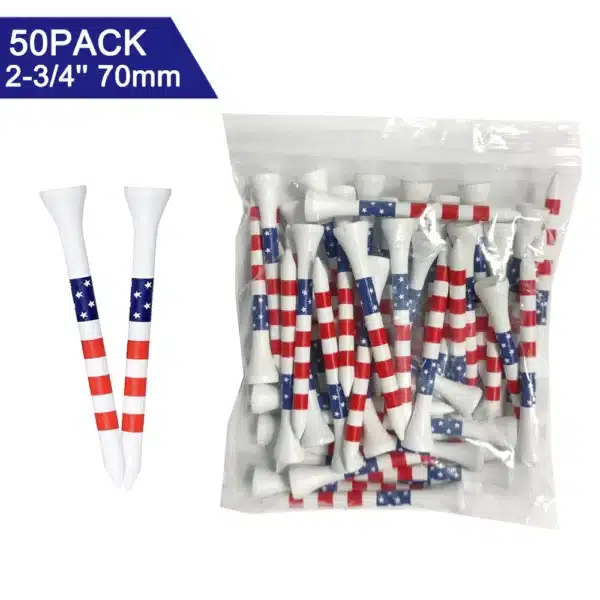 50pcs American Flag Style Durable Bamboo Golf Tees Of (3-1/4'' & 2-3/4'')  Length Golf Ball Holder Golf Training Practice tees - Image 7