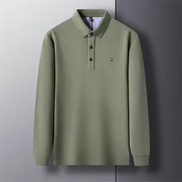 New Men's Casual and Fashionable Embroidered Long Sleeved Polo Shirt Comfortable Breathable and Versatile Summer Top - Image 9