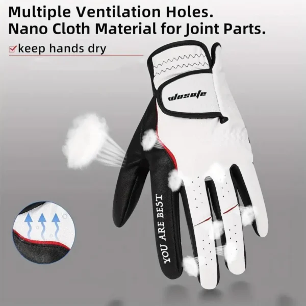 Rain-resistant Golf Glove Men's Golf Glove Left Hand Rain Grip All Weather Durable Breathable Non-slip Faux for Golfer for Wet - Image 4