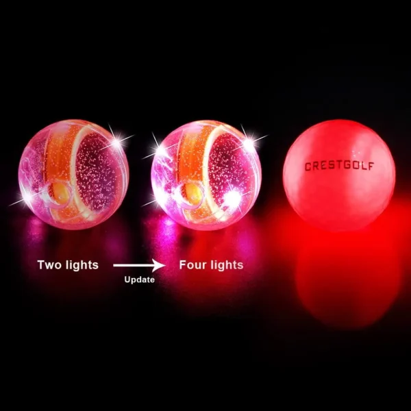 Crestgolf LED Golf Balls for Night Glow in The Dark Golf Ball with 4 Light Super Bright Six Colors Best Golf Gift for Golfers - Image 3