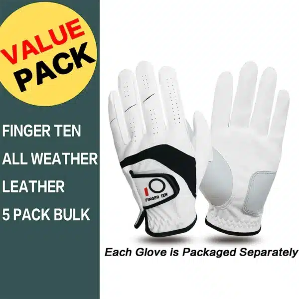 5 Pcs Cabretta Leather Golf Gloves Men Left Right Hand Rain Grip Wear Resistant Flexible Comfortable Drop Shipping - Image 3