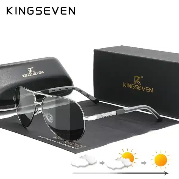 KINGSEVEN New Fashion Men’s Sunglasses High Quality Aluminum Luxury Retro Functional Glasses Women Pilot Accessory Eyewear - Image 12