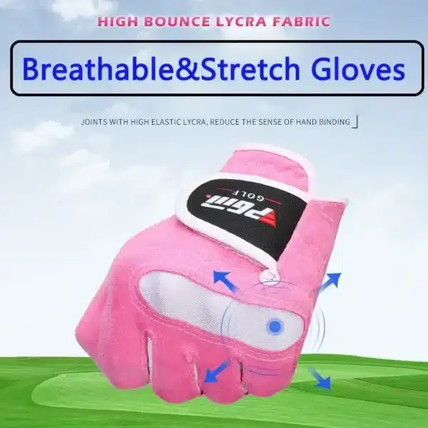 PGM 1 Pair Women's Soft Golf Gloves Ladies Left and Right Breathable Golf Mitten Female Elastic Microfiber Cloth Sports Gloves - Image 4
