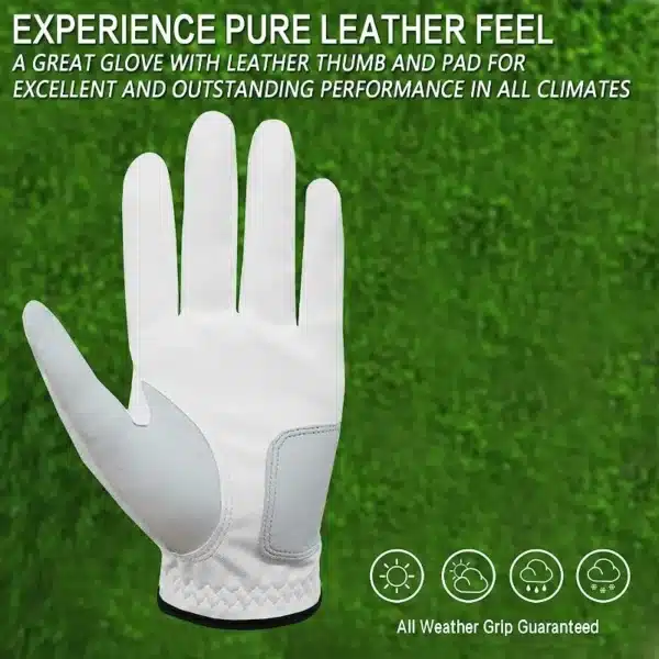 5 Pcs Cabretta Leather Golf Gloves Men Left Right Hand Rain Grip Wear Resistant Flexible Comfortable Drop Shipping - Image 5